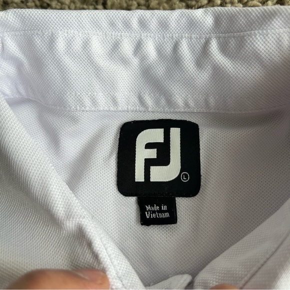 FootJoy FJ Polo Men's Large White "BLCC" Golf Active Performance Stretch Shirt - Picture 3 of 10